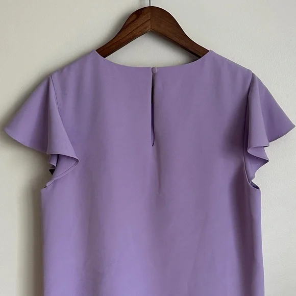 Milly Lavender Purple Flutter Sleeve Dress with Pockets - Picture 6 of 8
